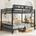 Queen Over Queen Bunk Bed With Ladder And Storage Shelf - Black Home Essentials