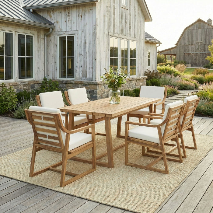 7 Piece Modern Outdoor Dining Set, Patio Furniture Hearth and Haven
