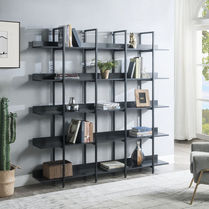 Vintage Industrial 5 Tier Bookcase Hearth and Haven