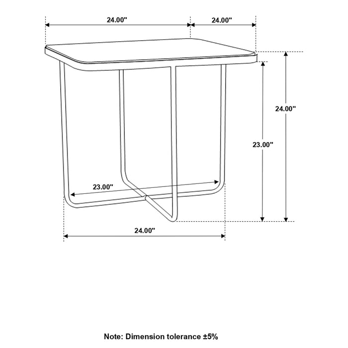 Travertine Accent Table Geometric Design - Brown Furniture Max