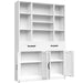 Industrial Bookcase Tall With Adjustable Shelves, Drawers & Doors Home Essentials