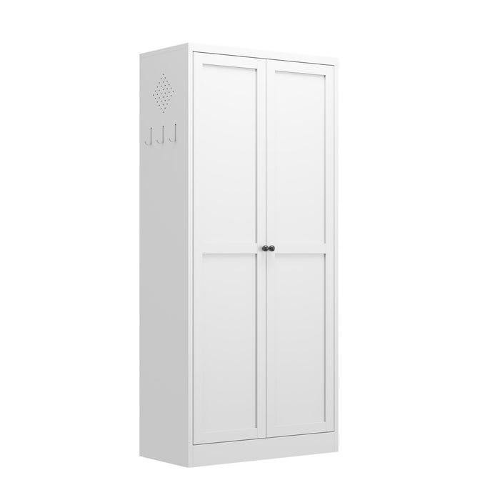Kitchen Pantry Cabinet Adjustable Storage With 4 Shelves, Heavy Duty Freestanding Pantry Organizer - White Home Essentials
