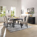 Nolan - Dining Table - White Natural Marble Top & Salvage Dark Oak ACME