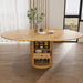 Extendable Oval Dining Table With 2 Tier Storage - Oak Home Essentials