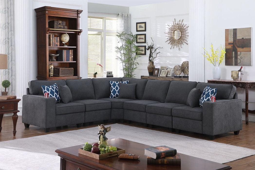 Cooper - Woven Sectional Sofa With Cupholder