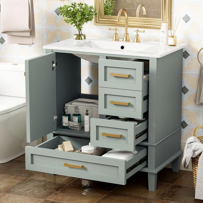 Bathroom Vanity, Modern Bathroom Cabinet With Sink Combo Set, Bathroom Storage Cabinet With A Soft Closing Door And 3 Drawers, Solid Wood Frame Hearth and Haven