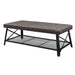 Upholstered Coffee Table With Rack - Dark Brown Home Essentials