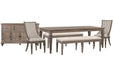 Lancaster - 6 Piece Extendable Rectangular Dining Table Set Magnussen Furniture