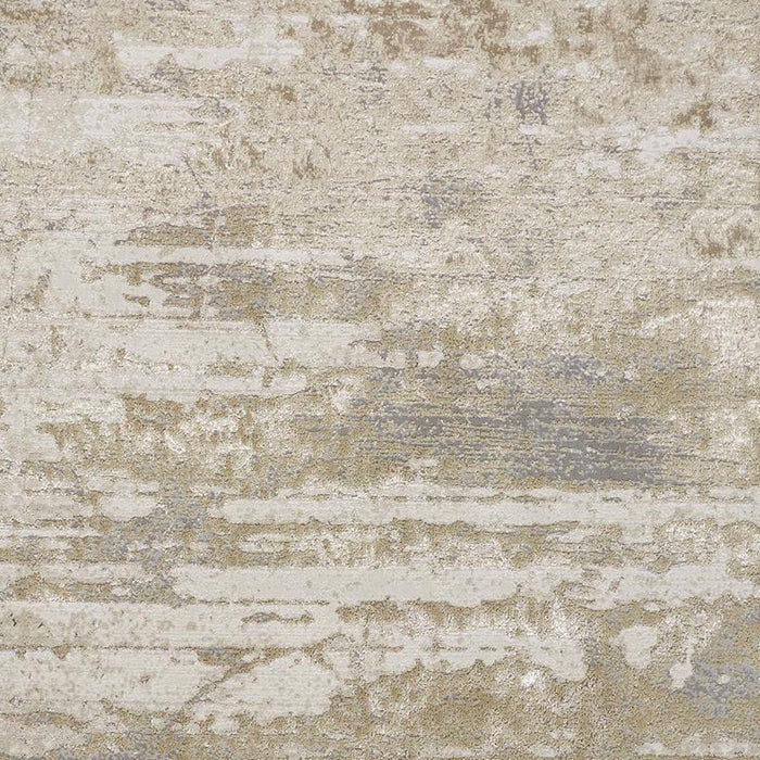 Abstract Area Rug - Ivory Gold And Gray - 12' X 18'