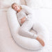 C - Shape Pregnancy Body Pillow With Soft Cover For Back - White US Pride
