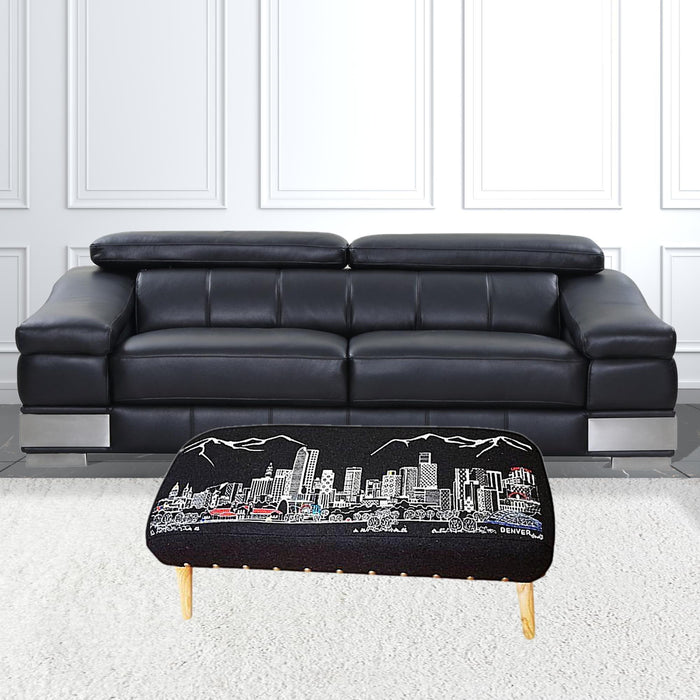 Wool Ottoman - Brown / Gray