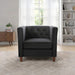 Button Tufted Accent Square Arm Upholstered Chair - Black US Pride