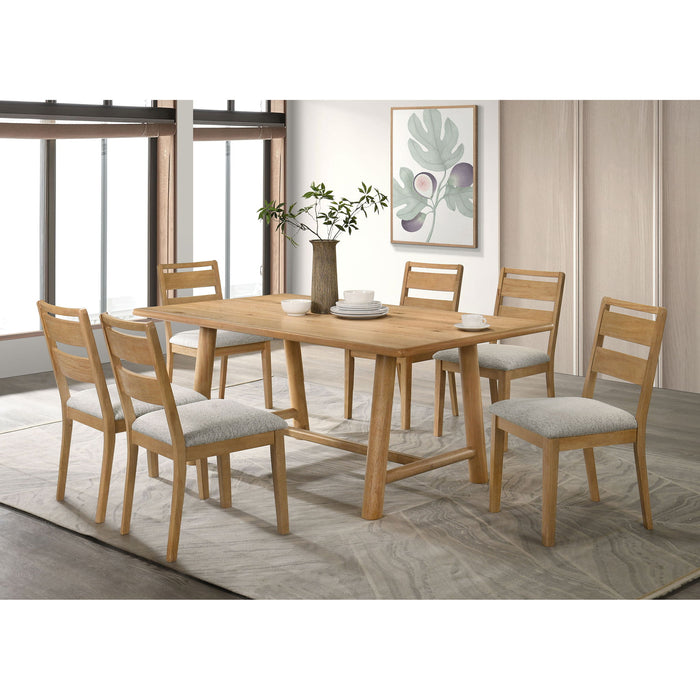 Lytton - 7 Piece Dining Set - Brown Oak Furniture Max