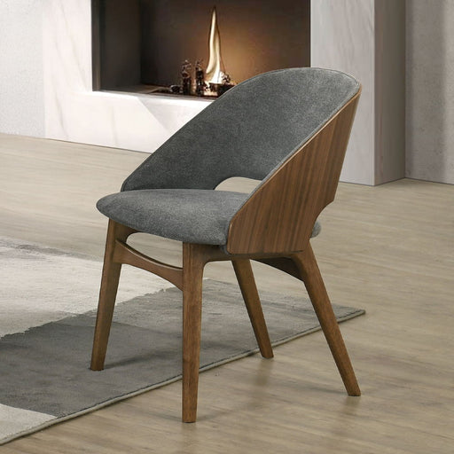 Delmon - Side Chair (Set of 2) - Gray / Dark Walnut ACME