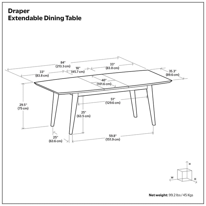 Draper - Rectangular Dining Table Simpli-Home