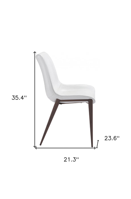 Stich Faux Leather Side / Dining Chairs Chairs (Set of 2) - White