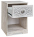 Paxberry - One Drawer Night Stand - Open Cubby - Whitewash Signature Design by Ashley®