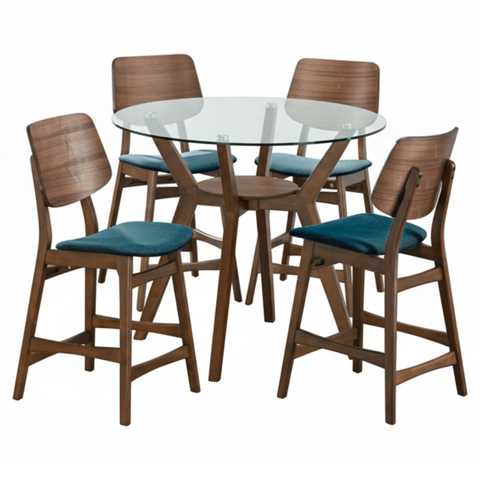 Oscar - Round Glass Counter Table Set New Classic