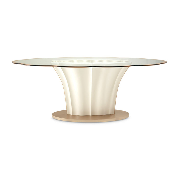 London Place - Entry Table - Creamy Pearl Michael Amini
