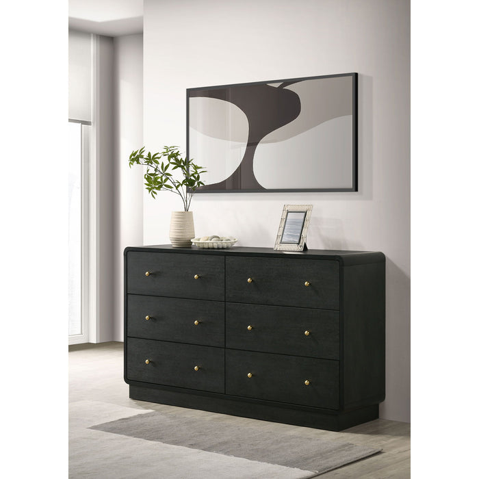 Burton - 6 Drawer Dresser Cabinet - Black Furniture Max