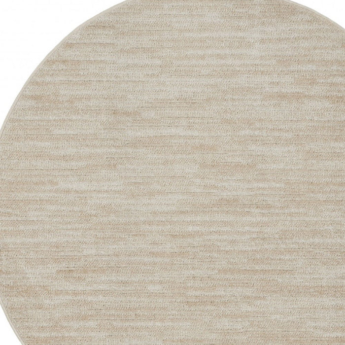 4' X 4' Round Non Skid Indoor / Outdoor Area Rug - Ivory / Beige