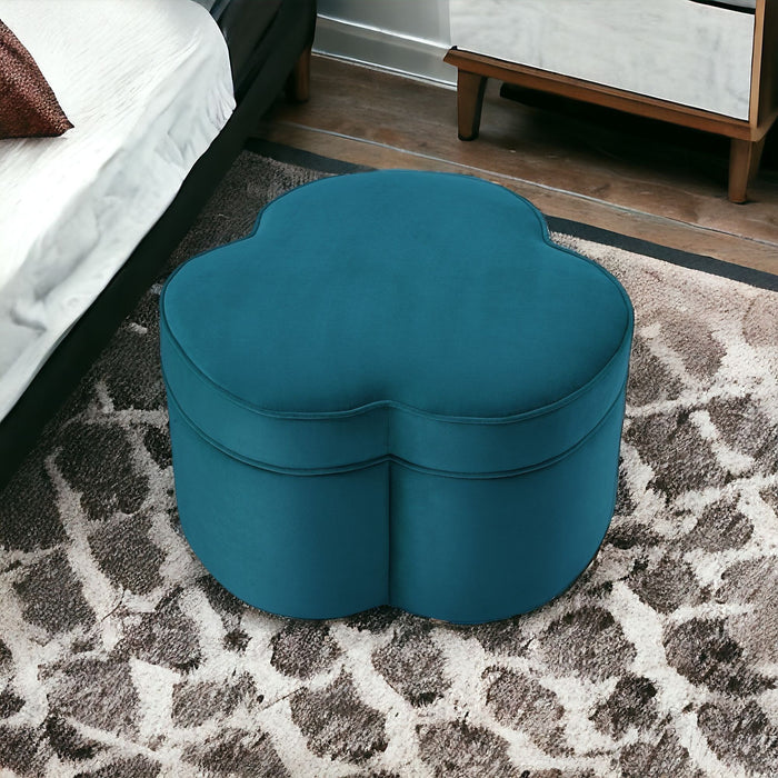 Velvet Specialty Cocktail Ottoman - Teal Blue