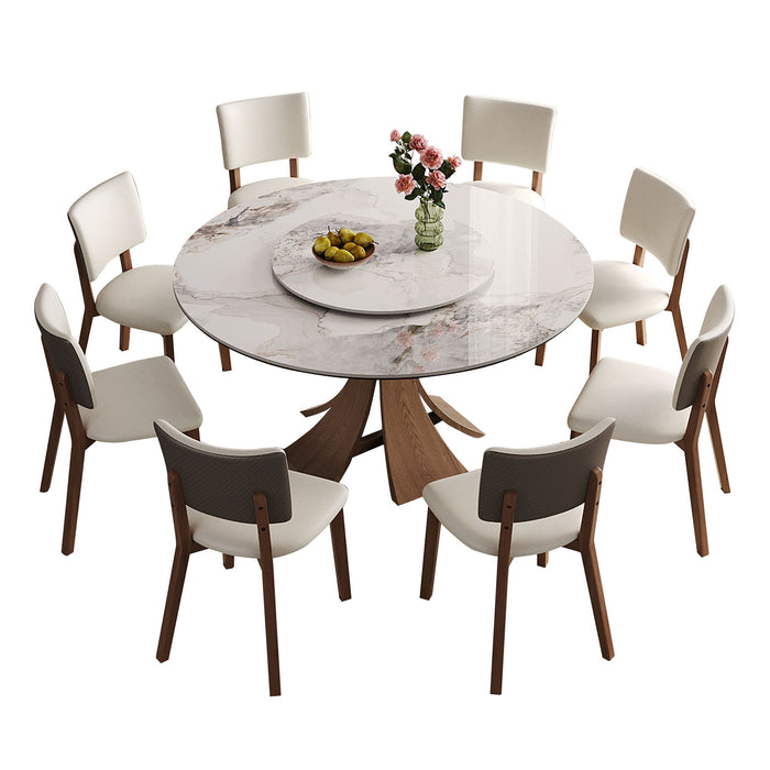 Dining Table Set With Wooden Base