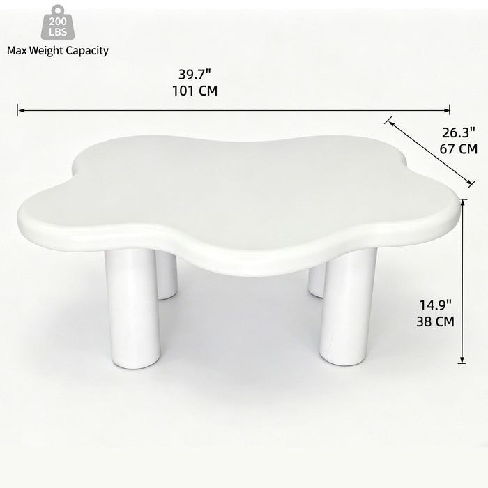 Cloud Shaped Coffee Table With 4 Round Legs Home Essentials