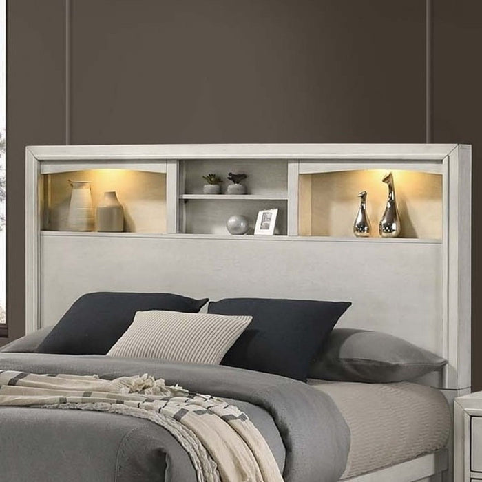 Bed With Built In LED Lights And Open Shelves Home Essentials