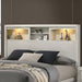 Bed With Built In LED Lights And Open Shelves Home Essentials
