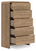 Gramburg - Five Drawer Chest - Warm Natural Brown Signature Design by Ashley®