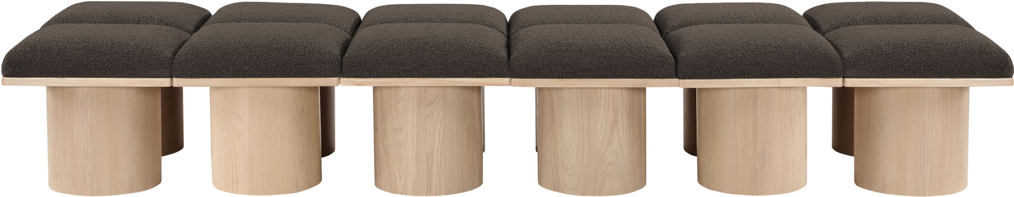 Pavilion - 12 Piece Modular Bench With Natural Base Meridian Furniture