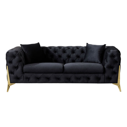 Loveseat With Diamond Button Tufting, Matching Throw Pillows Home Essentials
