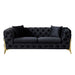 Loveseat With Diamond Button Tufting, Matching Throw Pillows Home Essentials