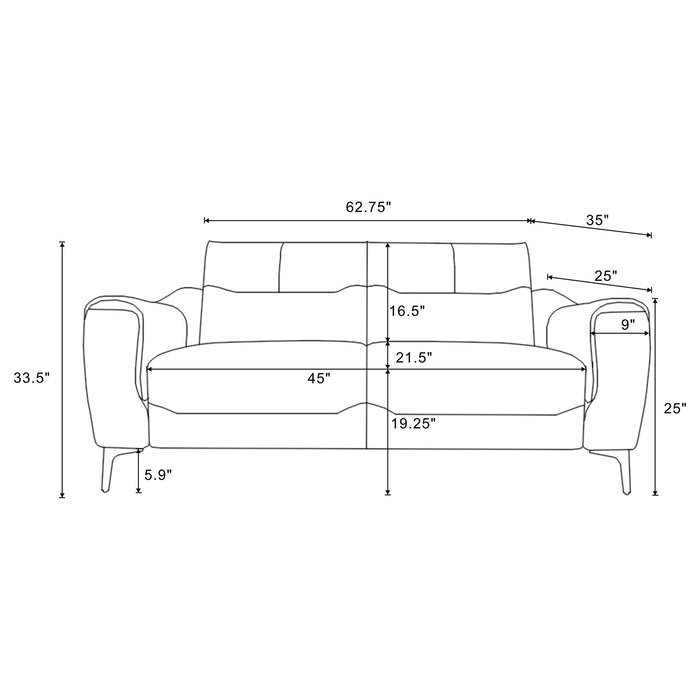 Oberle - Upholstered Sloped Track Arm Loveseat - Charcoal Furniture Max