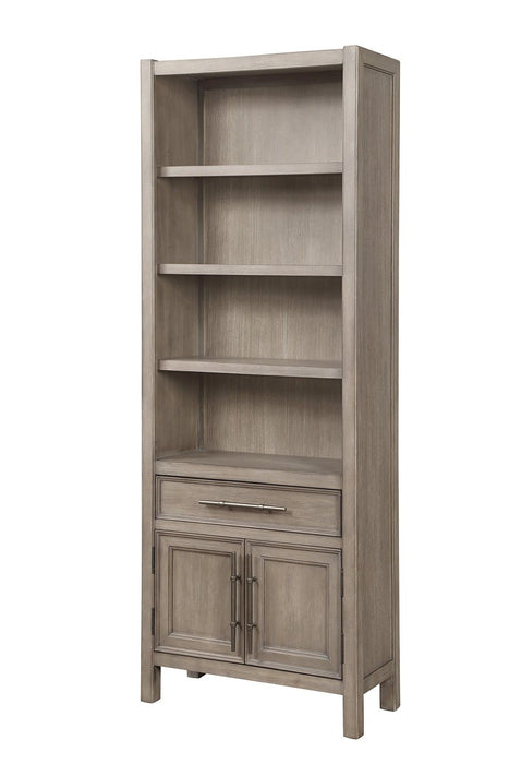 Bridgevine Home Cypress Lane Bookcase Pier Cabinet, No Assembly Required, White Oak Finish