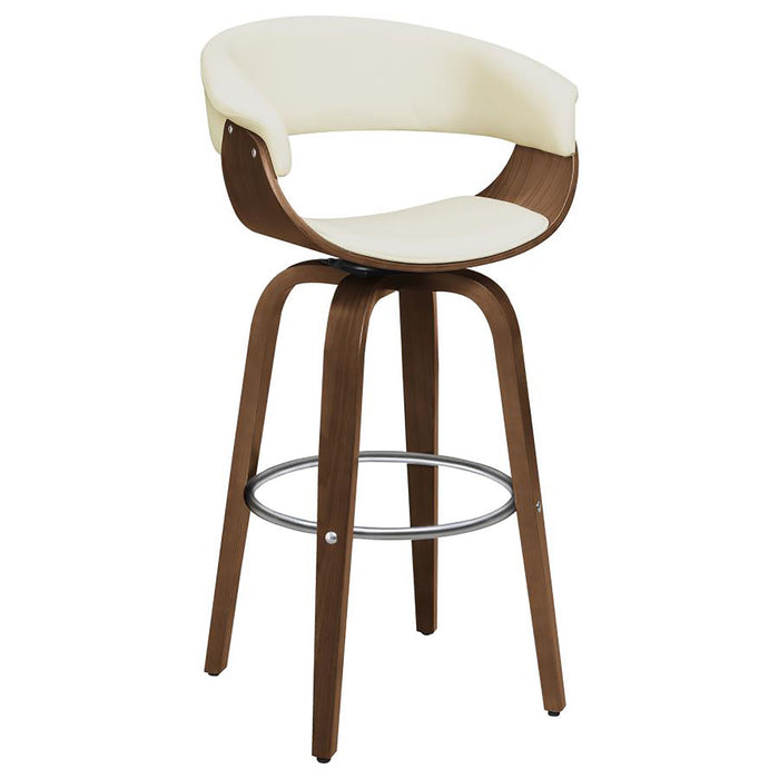Swivel Bar Stool Elegant Design With Upholstery - Cream Furniture Max