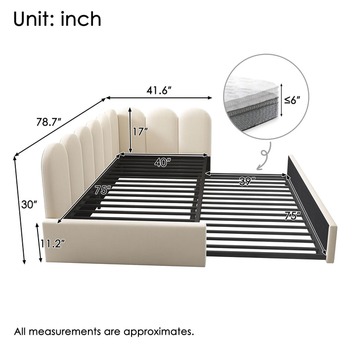 Upholstered Daybed With Pull-Out Bed Artistry At Home