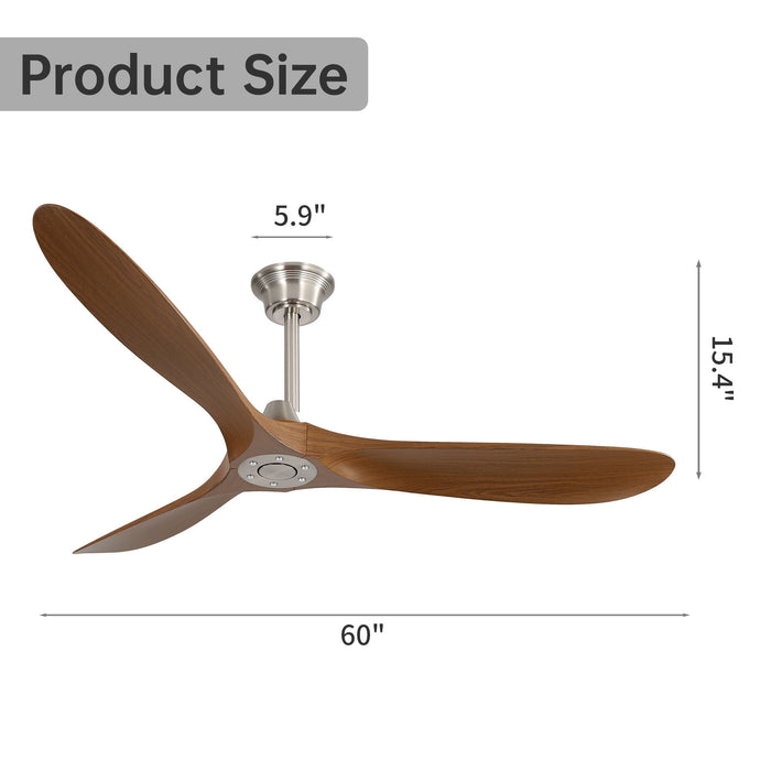 60" Outdoor Ceiling Fan Without Light With Smart App Control - Brushed Nickel Daily Nest