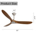 60" Outdoor Ceiling Fan Without Light With Smart App Control - Brushed Nickel Daily Nest