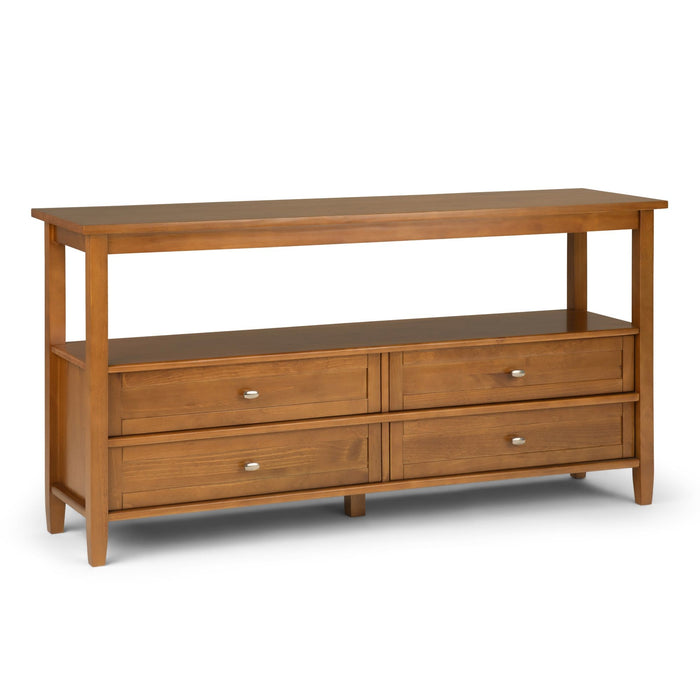Warm Shaker - Wide Console Sofa Table - Light Golden Brown Simpli-Home