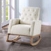Rocker Chair With Tufted Back - Beige / Ivory Home Essentials
