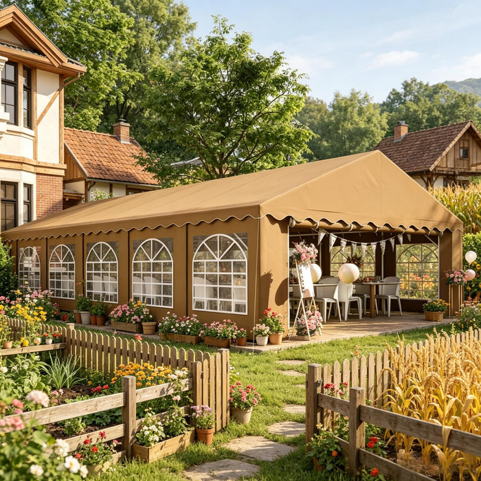 Outdoor Party Tent For Events - Brown Home Essentials