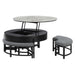 Rounded Storage Coffee Table With 3 Stools Global Furniture USA
