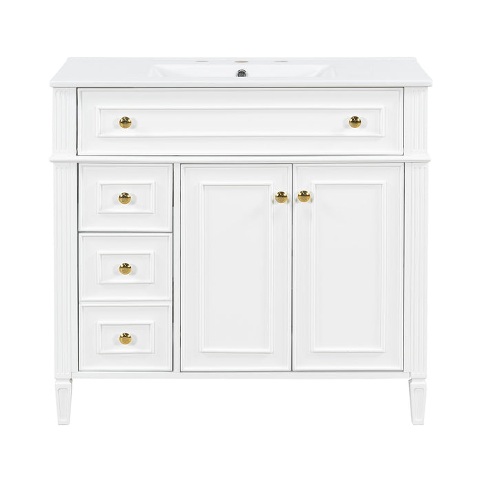 Bathroom Vanity With Sink, 3 Drawers & 2 Soft-Close Doors Hearth and Haven