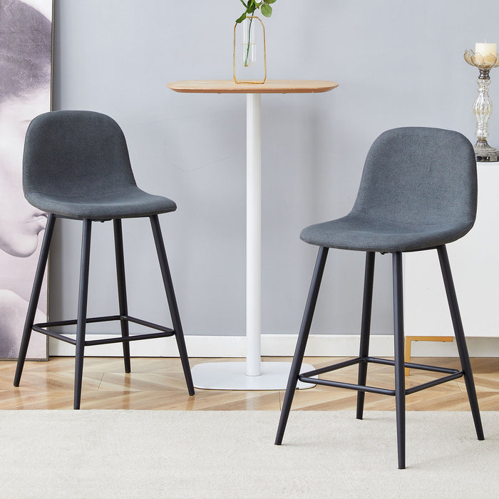 Modern Bar Chair Rounded Backrest (Set of 2) Home Essentials