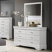 1 Piece Dresser Of Drawers Bedroom Furniture With Diamond Accent Handles, Drawer Box - White Home Essentials