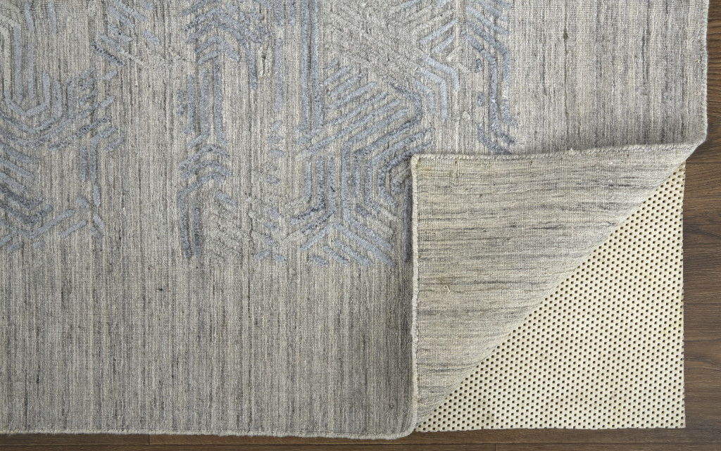 Abstract Hand Woven Area Rug - Gray And Blue - 2' X 3'