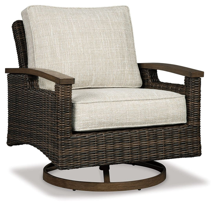Paradise Trail - Swivel Lounge Chair (Set of 2) - Medium Brown Signature Design by Ashley®