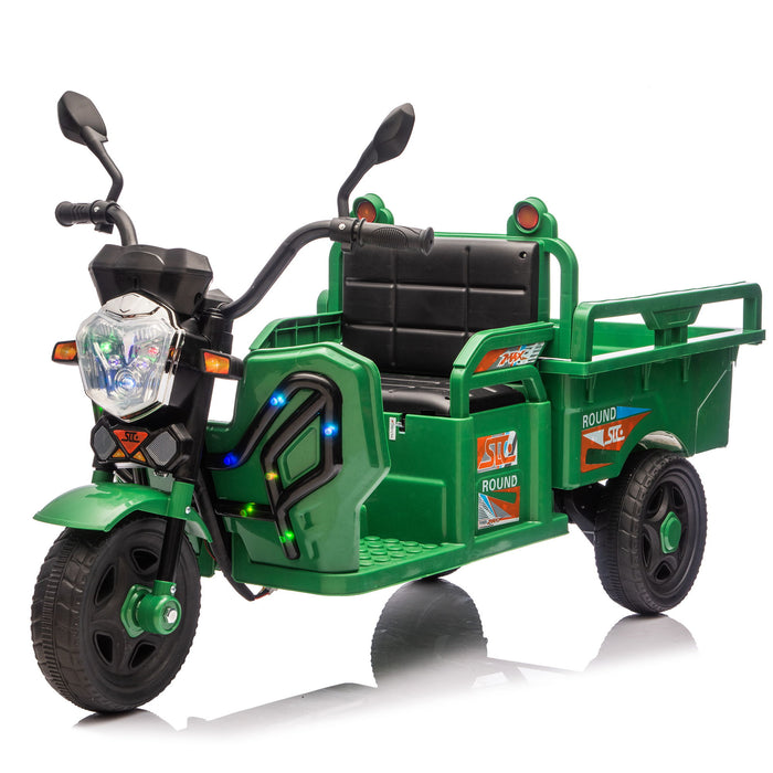 12V Kids Electric 3 Wheel Cargo Truck With LED Lights & Music Daily Nest